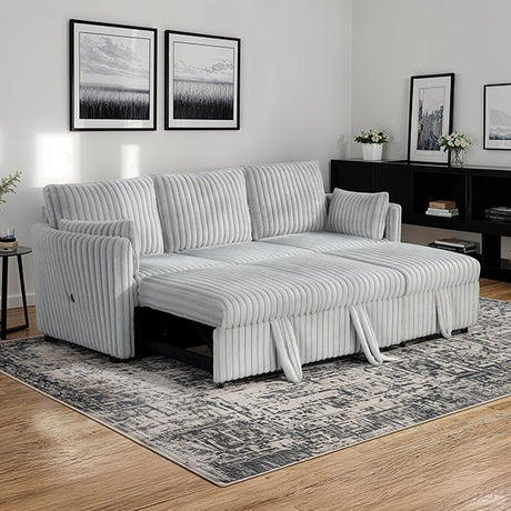  Furniture of America Denholme SL64002GY-SF-PK Sectional with Pull Out IMAGE 1