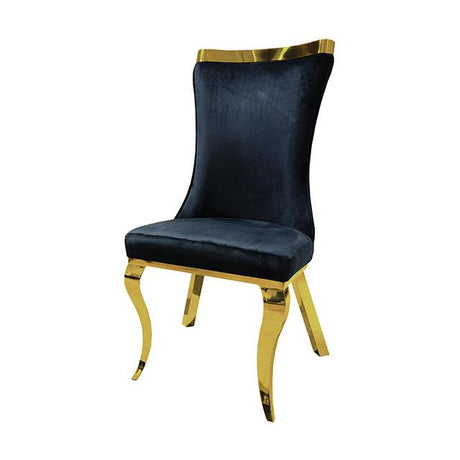  Furniture of America Basilicata FM33013BK-SC-2PK Set Of 2 Gold Chair IMAGE 1