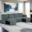  Furniture of America Denholme SL64002DG-SECT U-Sectional with Pull Out IMAGE 1