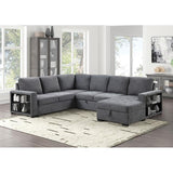  Furniture of America Stockwell FM6966DG-SECT Sleeper Sofa Sectional IMAGE 2