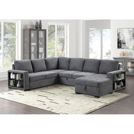  Furniture of America Stockwell FM6966DG-SECT Sleeper Sofa Sectional IMAGE 2