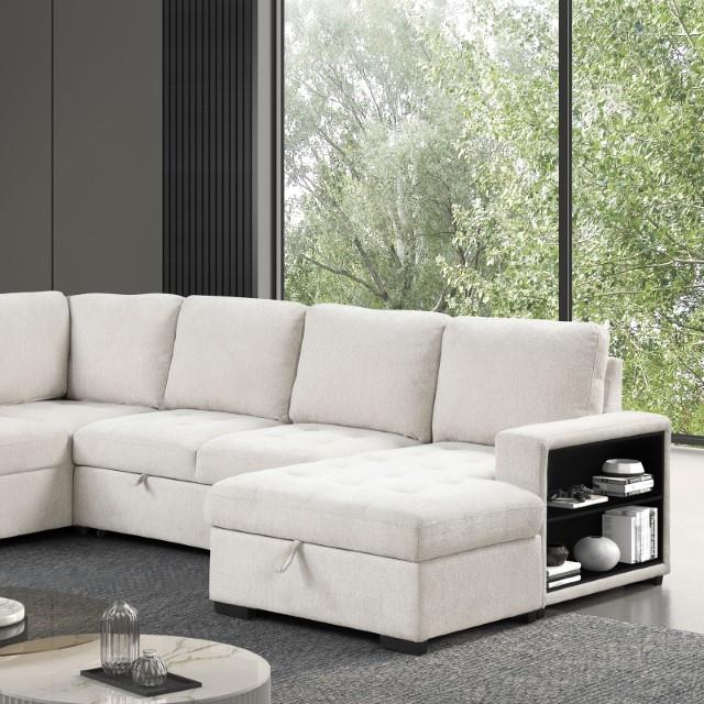  Furniture of America Stockwell FM6966DG-SECT Sleeper Sofa Sectional IMAGE 3