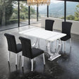  Furniture of America Holstebro FM37007SV-T-5PC-07SB 5 Pc 60" Dining Table Set IMAGE 1