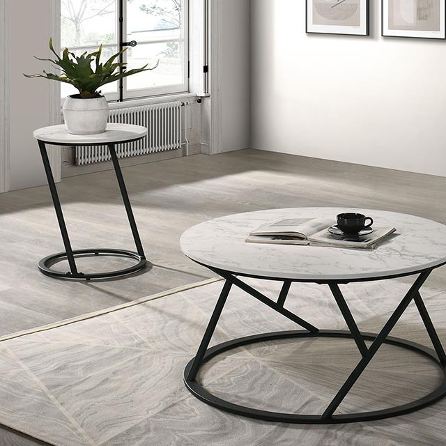  Furniture of America Ronde FM42905WH-3PK 3 Pc Table Set IMAGE 1