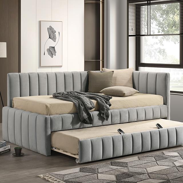  Furniture of America Nardi FM1206LG-BED Twin Daybed with Trundle IMAGE 1