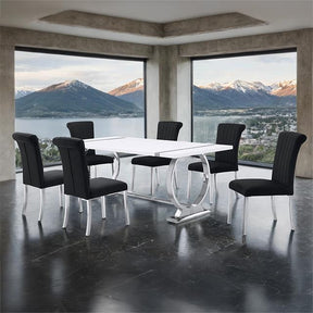  Furniture of America Holbaek FM37008SV-T-5PC-07SB 5 Pc 80" Dining Table Set IMAGE 1