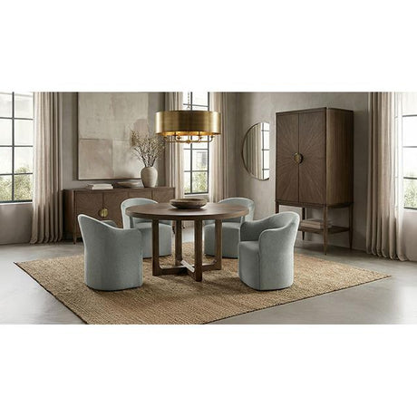  Furniture of America Clarksburg FM39018WN-RT Round Dining Table IMAGE 2