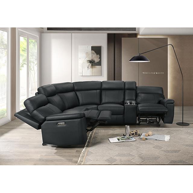  Furniture of America Oliverus FM69009BK-SECT-PM Power Sectional IMAGE 3