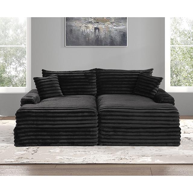  Furniture of America Tavedestrand FM6900BK-PK Double Chaise Sofa IMAGE 4