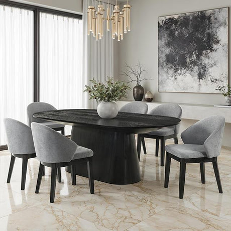  Furniture of America Tottenham FM3222BK-OT-TABLE Oval Dining Table IMAGE 1