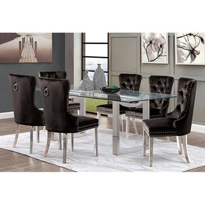  Furniture of America Silvestri FM37000SV-T-7PC 7 Pc Dining Table Set IMAGE 1