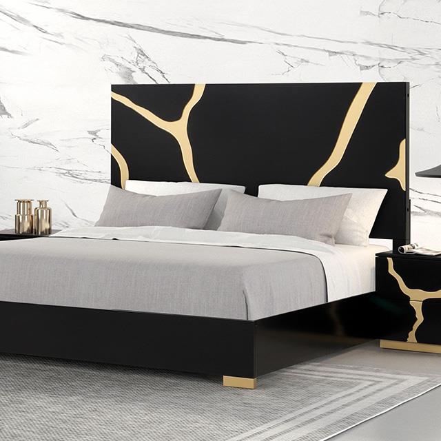  Furniture of America Goldsberg FM7425BK-Q-G-BED Queen Bed IMAGE 1