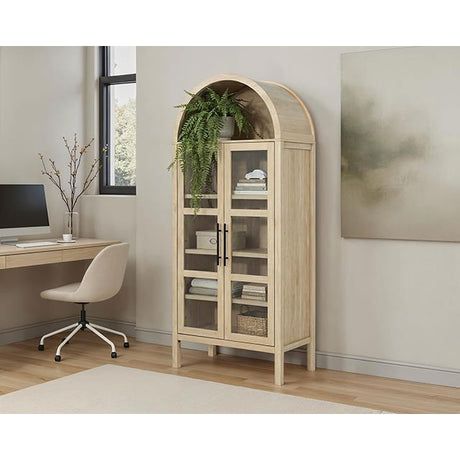  Furniture of America Gateshead SL-AC8001NT-3A Arched Cabinet IMAGE 2