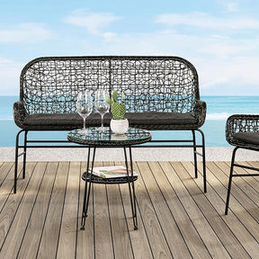  Furniture of America Zalika FM80010BK-T-4PC-BN 4 Pc Conversation Set IMAGE 1