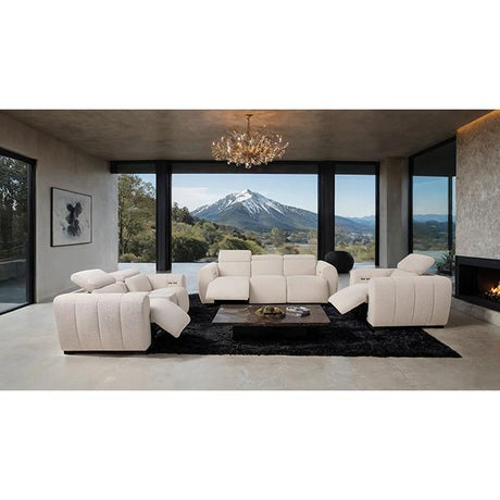  Furniture of America Thaddea CM9934WH-CH-PM Power Recliner IMAGE 2