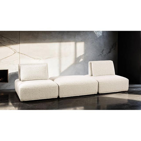  Furniture of America Stavanger FM63001BG-C 2-Seater with Square Ottoman IMAGE 2