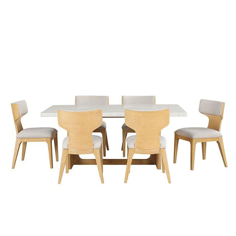  Furniture of America Caerwys FM34004NT-T-7PC 7 Pc Dining Table Set IMAGE 4