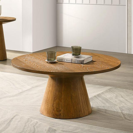  Furniture of America Halewood FM4222WN-36-C-PK 36" Round Cocktail Table IMAGE 1