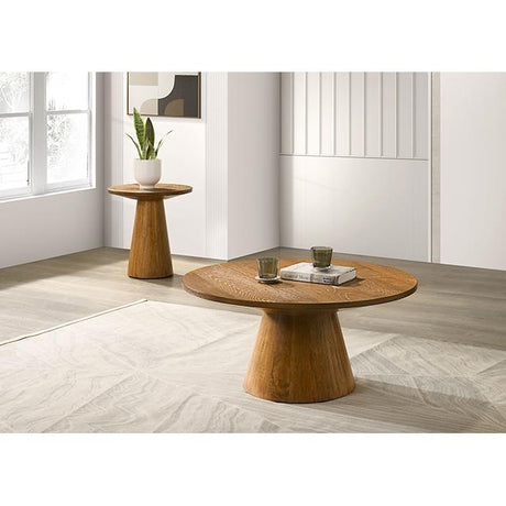  Furniture of America Halewood FM4222WN-36-C-PK 36" Round Cocktail Table IMAGE 2