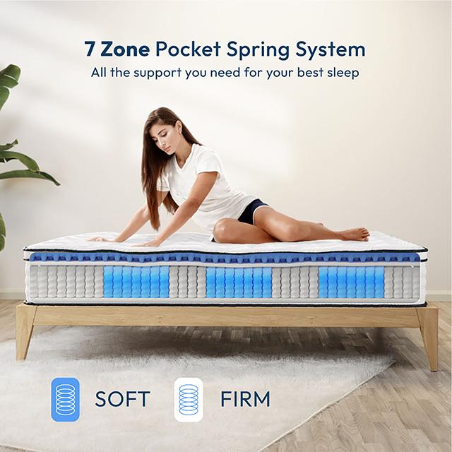  Furniture of America Salvia DM2112-Q 12" Queen Hybrid Pocket Coil Mattress IMAGE 5