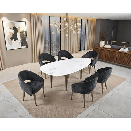  Furniture of America Ciaran FM37024WH-OT-TABLE Oval Dining Table IMAGE 2