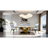  Furniture of America Palazzo FM33002GD-T-7PC-11SV 7 Pc Dining Table Set IMAGE 2