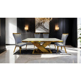  Furniture of America Palazzo FM33002GD-T-7PC-11SV 7 Pc Dining Table Set IMAGE 4