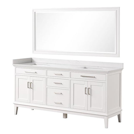  Furniture of America Almeria TM-CT005WH-72+05WH+M Vanity Set with Mirror IMAGE 2