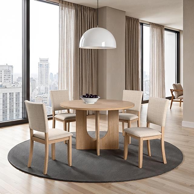  Furniture of America Oberto SL3406NT-RT-5PC 5 Pc Round Dining Table Set IMAGE 2