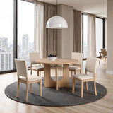  Furniture of America Oberto SL3406NT-RT-5PC 5 Pc Round Dining Table Set IMAGE 2
