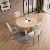  Furniture of America Oberto SL3406NT-RT-5PC 5 Pc Round Dining Table Set IMAGE 3