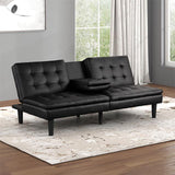  Furniture of America Eidsberg FM2908BK Futon Sofa Bed IMAGE 1