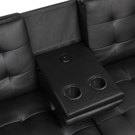  Furniture of America Eidsberg FM2908BK Futon Sofa Bed IMAGE 4