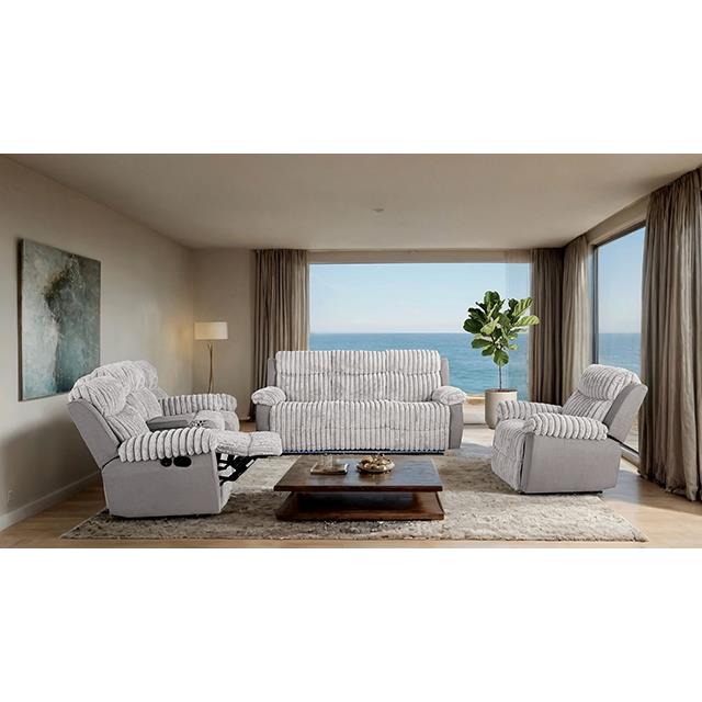  Furniture of America Dionysus FM64004GY-CH-M Manual Glider Recliner IMAGE 2