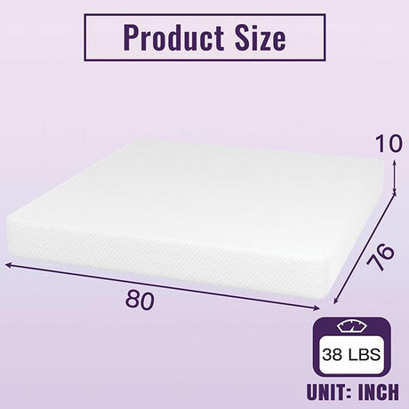  Furniture of America Nasturtium DM810-EK 10" King Bamboo Charcoal Infused Memory Foam IMAGE 4
