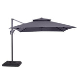  Furniture of America Hero LA-A028GY+BASE 10" Square Umbrella with Double Top & 37" Large Base IMAGE 1