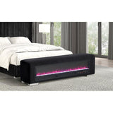  Furniture of America Elnath FM-BN6001BK Bench with Visual Crystal Fireplace IMAGE 2