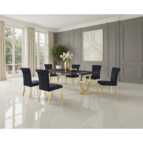  Furniture of America Horley FM37010GD-T807PC 7 Pc Dining Table Set IMAGE 2