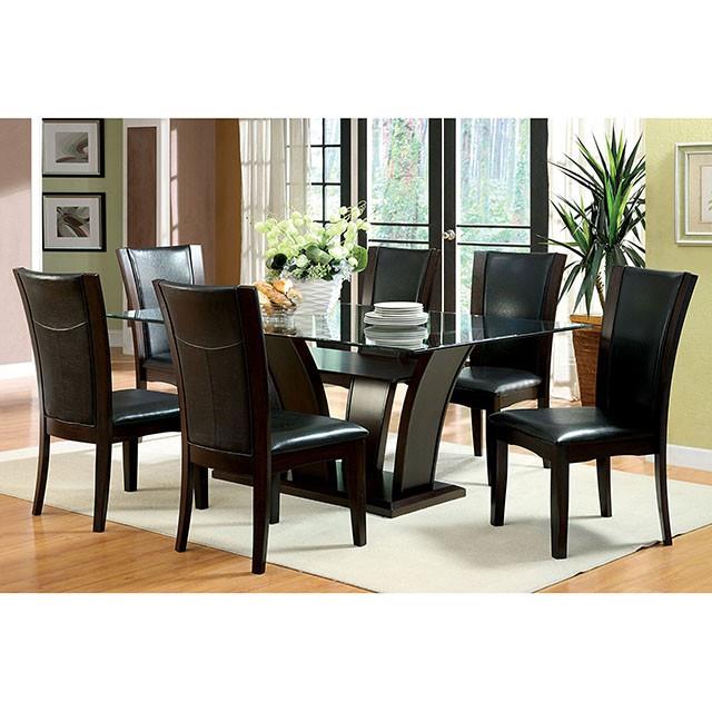  Furniture of America Manhattan CM3710T-WH-7PC 7 Pc Dining Table Set IMAGE 1