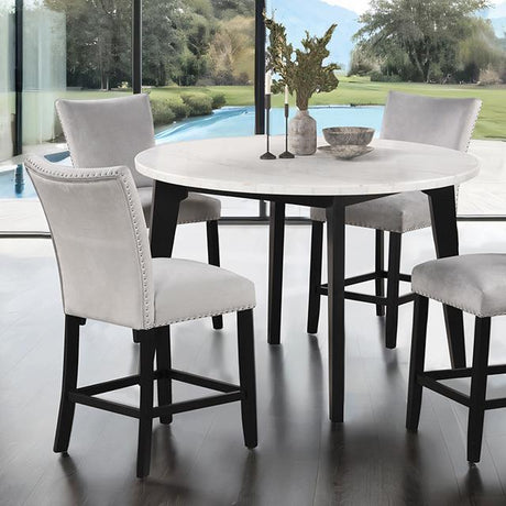 Furniture of America Sabro FM3330BK-PRT-TABLE Round Counter Height Table IMAGE 1