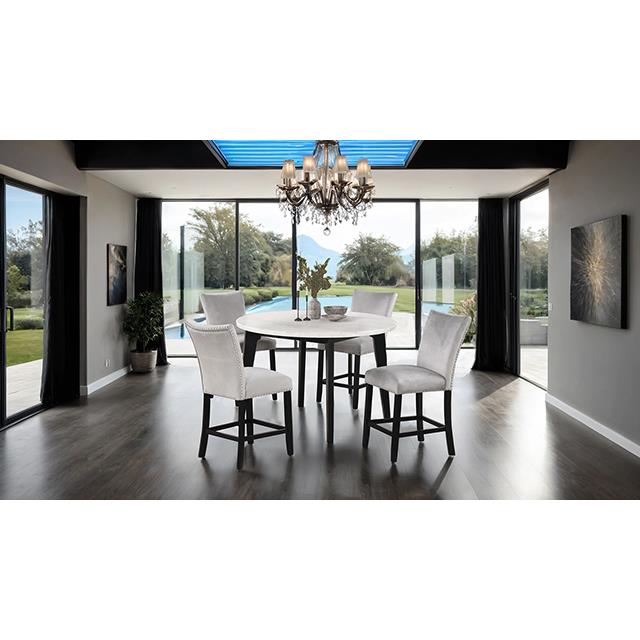  Furniture of America Sabro FM3330BK-PRT-TABLE Round Counter Height Table IMAGE 2