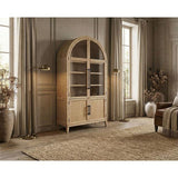  Furniture of America Minster FM-AC8029NT Arched Cabinet IMAGE 2