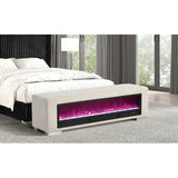  Furniture of America Elnath FM-BN6001BG Bench with Visual Crystal Fireplace IMAGE 2