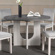  Furniture of America Oberto SL3406GY-RT Round Dining Table IMAGE 1