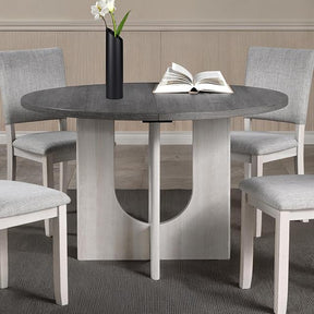  Furniture of America Oberto SL3406GY-RT Round Dining Table IMAGE 1