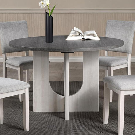  Furniture of America Oberto SL3406GY-RT Round Dining Table IMAGE 1
