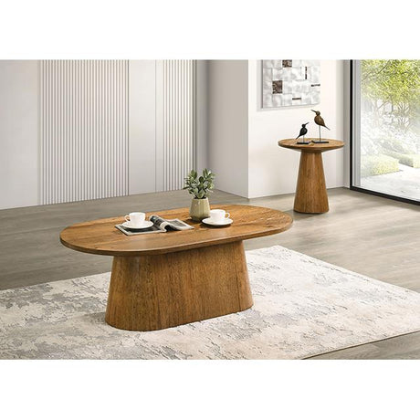  Furniture of America Halewood FM4222WN-CO-PK Oval Coffee Table IMAGE 2
