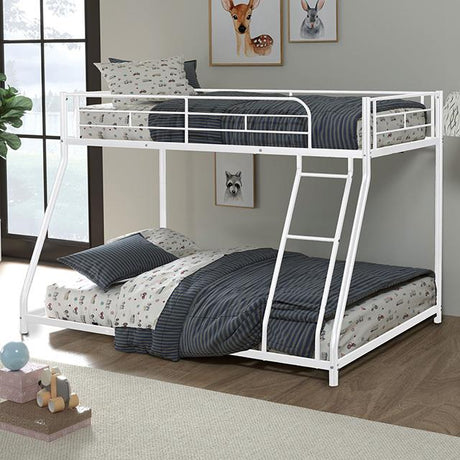  Furniture of America Panos FM-BK901WH-TF Twin/Full Metal Bunkbed IMAGE 1