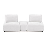  Furniture of America Stavanger FM63001WH-D Curved 2-Seater with Ottoman IMAGE 1