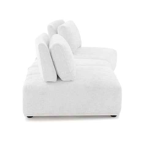  Furniture of America Stavanger FM63001WH-D Curved 2-Seater with Ottoman IMAGE 2